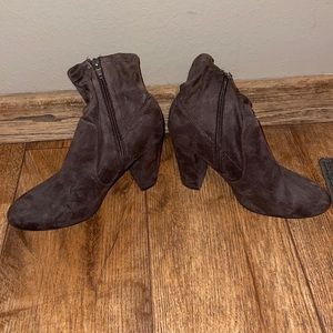 Suede Gray Booties